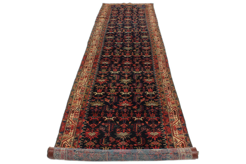3x16 Navy and Ivory Persian Tribal Runner