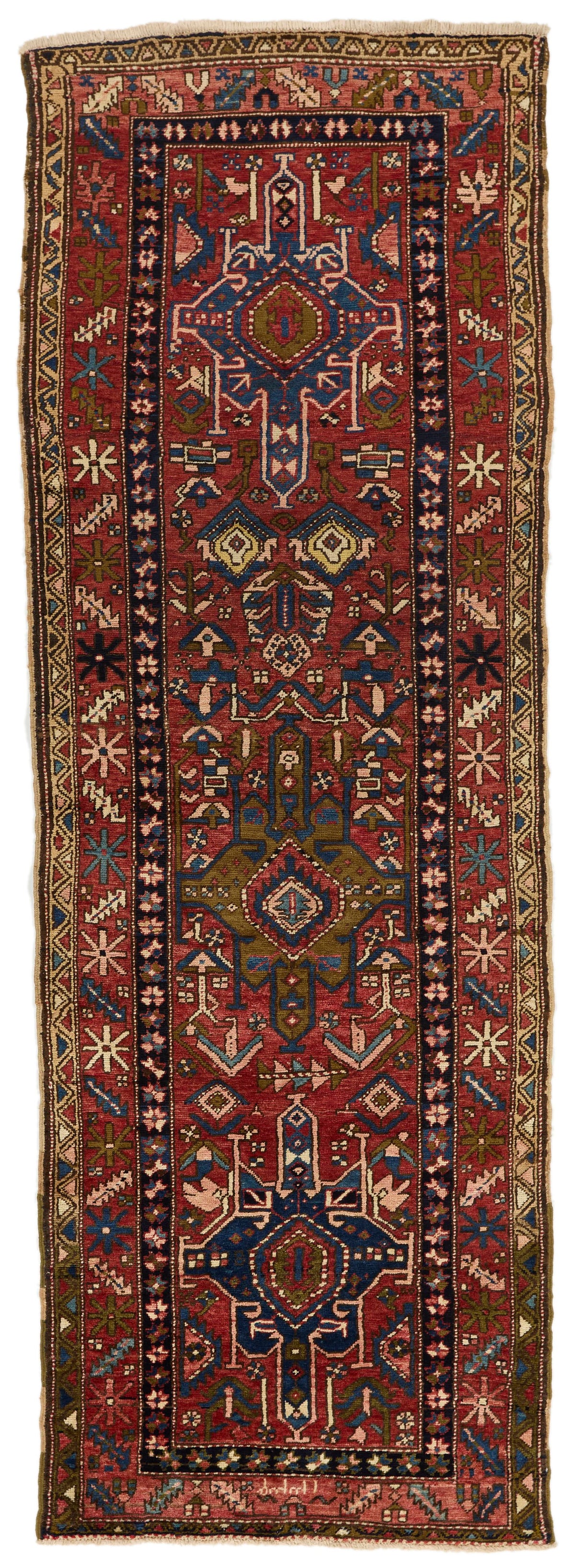 4x11 Red and Multicolor Persian Runner