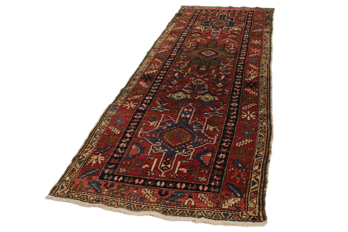 4x11 Red and Multicolor Persian Runner