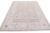 7x8 Ivory and Gray Turkish Oushak Rug