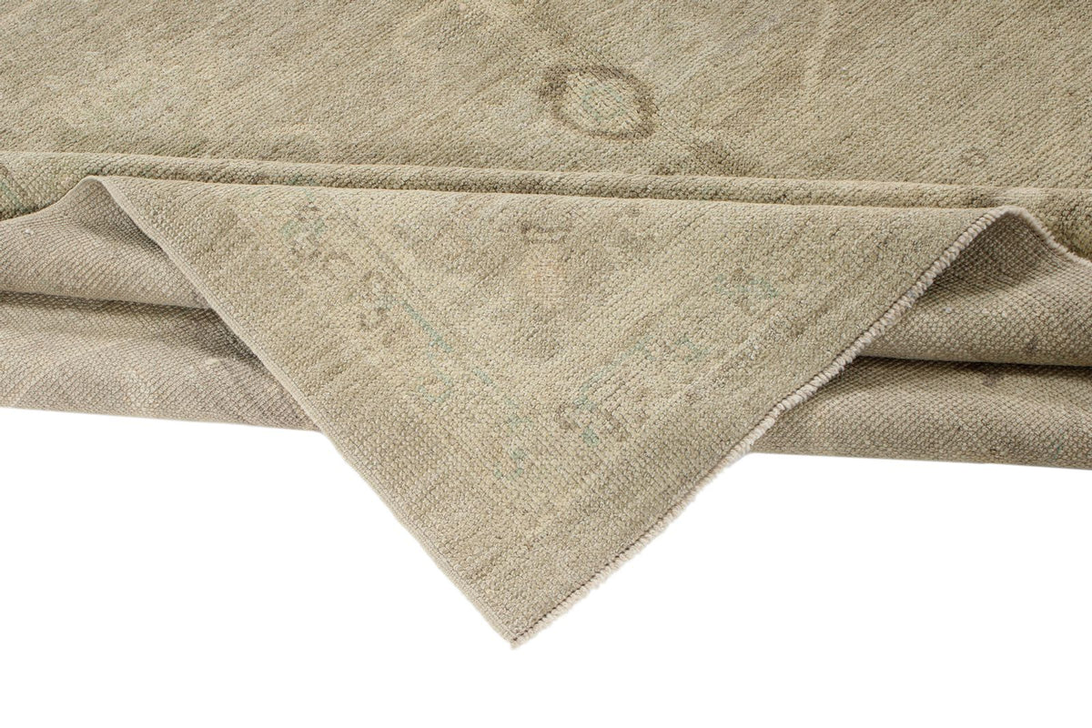 7x8 Beige and Ivory Turkish Oushak Rug