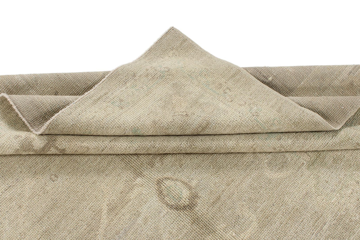 7x8 Beige and Ivory Turkish Oushak Rug