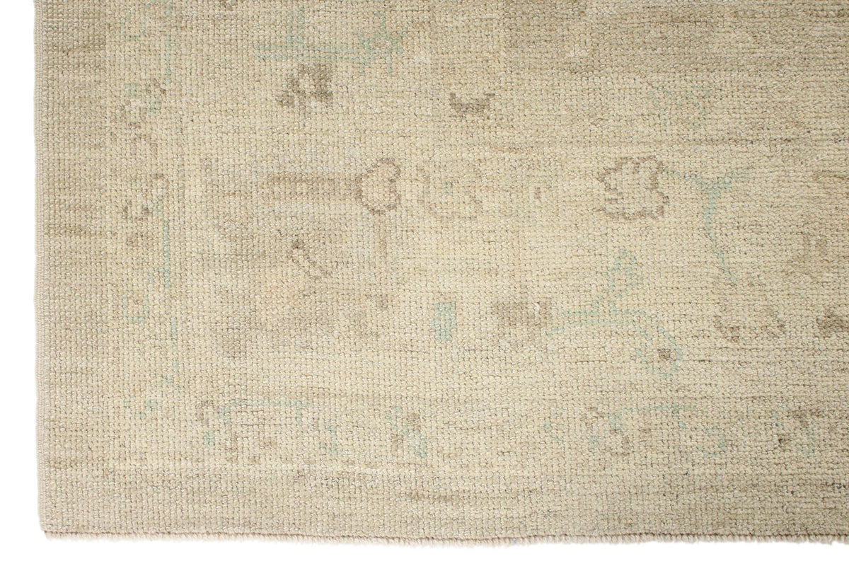 7x8 Beige and Ivory Turkish Oushak Rug