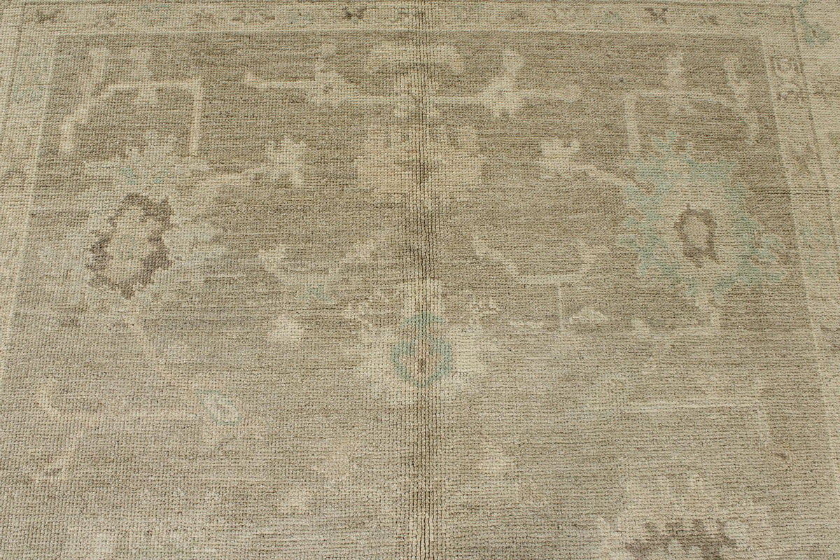 7x8 Beige and Ivory Turkish Oushak Rug