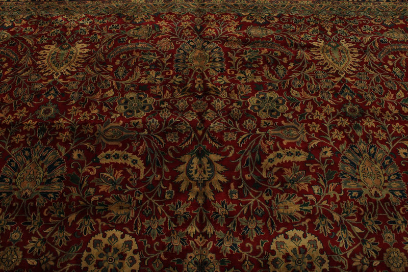 12x15 Burgundy and Navy Persian Traditional Rug