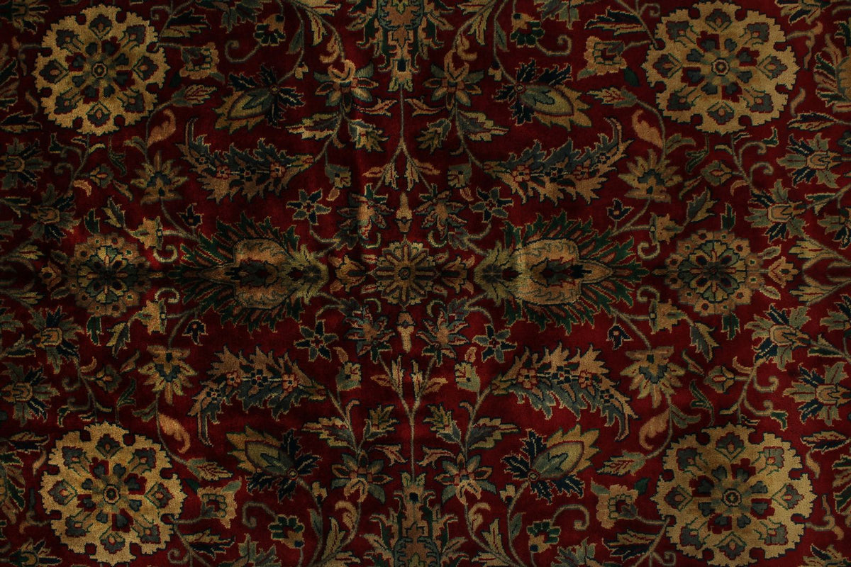 12x15 Burgundy and Navy Persian Traditional Rug