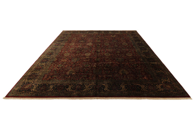 12x15 Burgundy and Navy Persian Traditional Rug