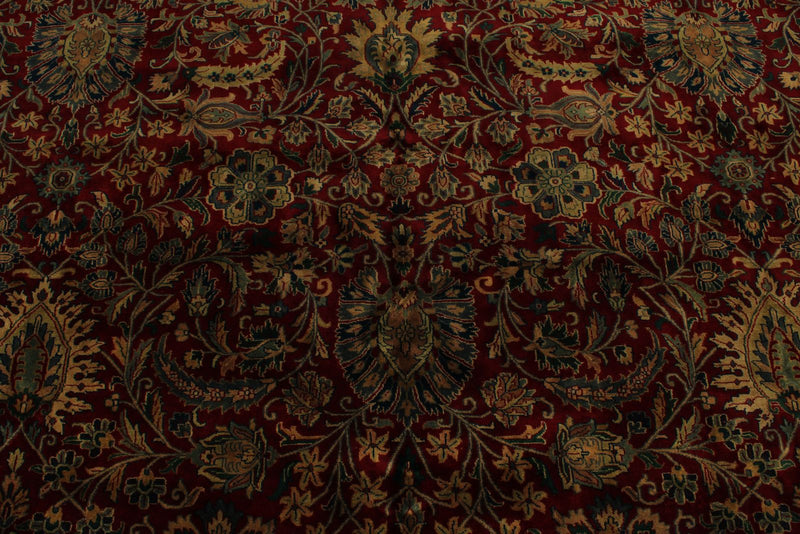 12x15 Burgundy and Navy Persian Traditional Rug