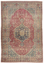 6x9 Red and Navy Anatolian Tribal Rug