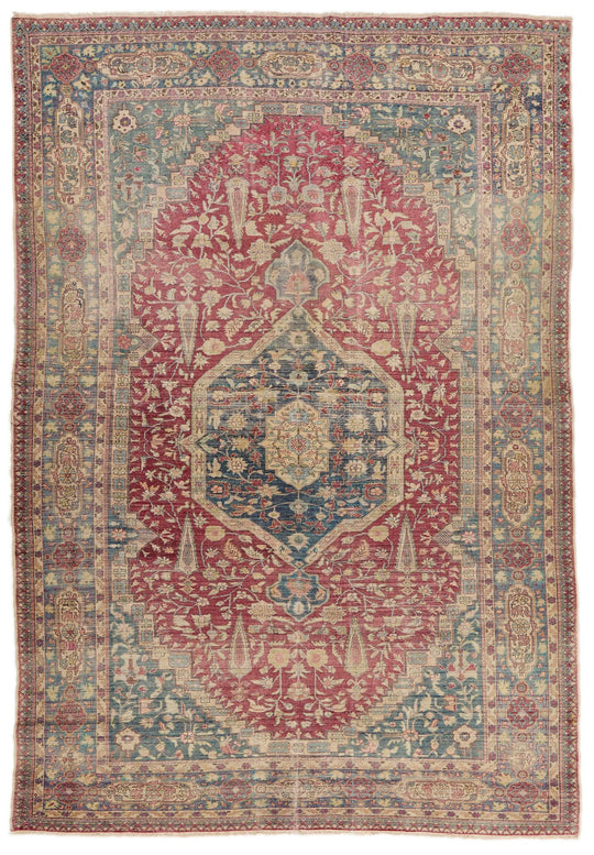 6x9 Red and Navy Anatolian Tribal Rug