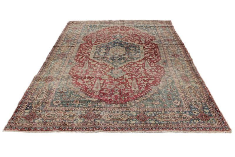 6x9 Red and Navy Anatolian Tribal Rug