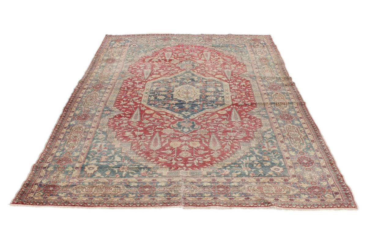 6x9 Red and Navy Anatolian Tribal Rug