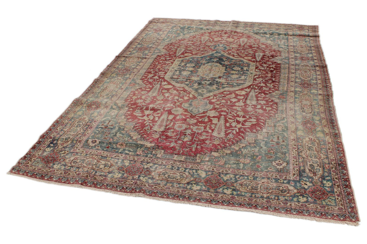 6x9 Red and Navy Anatolian Tribal Rug