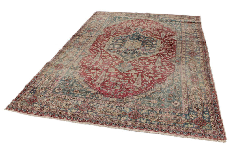 6x9 Red and Navy Anatolian Tribal Rug
