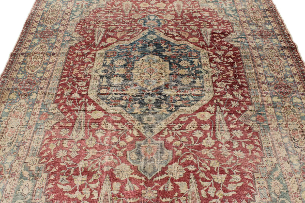 6x9 Red and Navy Anatolian Tribal Rug