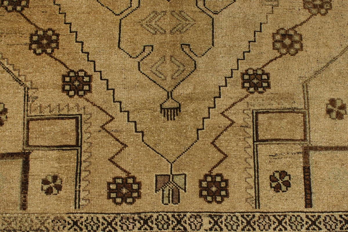 6x11 Ivory and Gray Turkish Tribal Rug