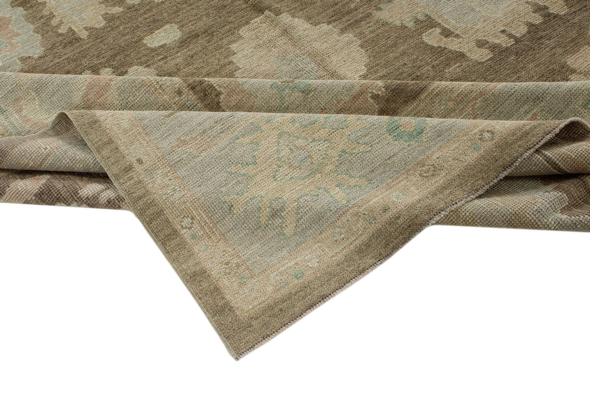 8x10 Brown and Gray Turkish Oushak Rug