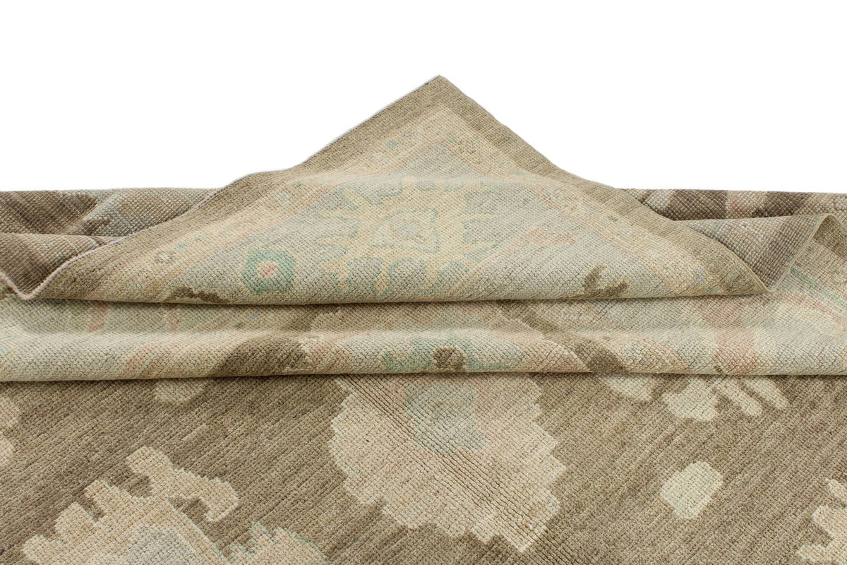 8x10 Brown and Gray Turkish Oushak Rug