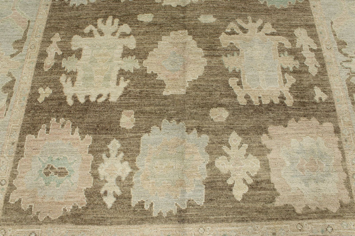 8x10 Brown and Gray Turkish Oushak Rug