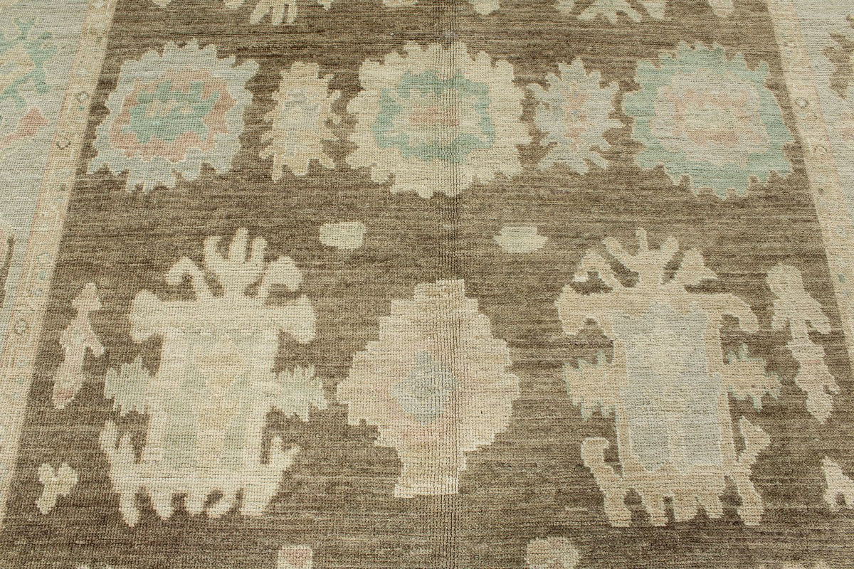 8x10 Brown and Gray Turkish Oushak Rug