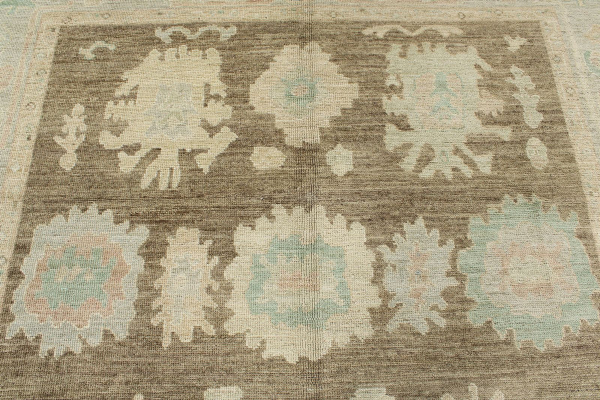 8x10 Brown and Gray Turkish Oushak Rug