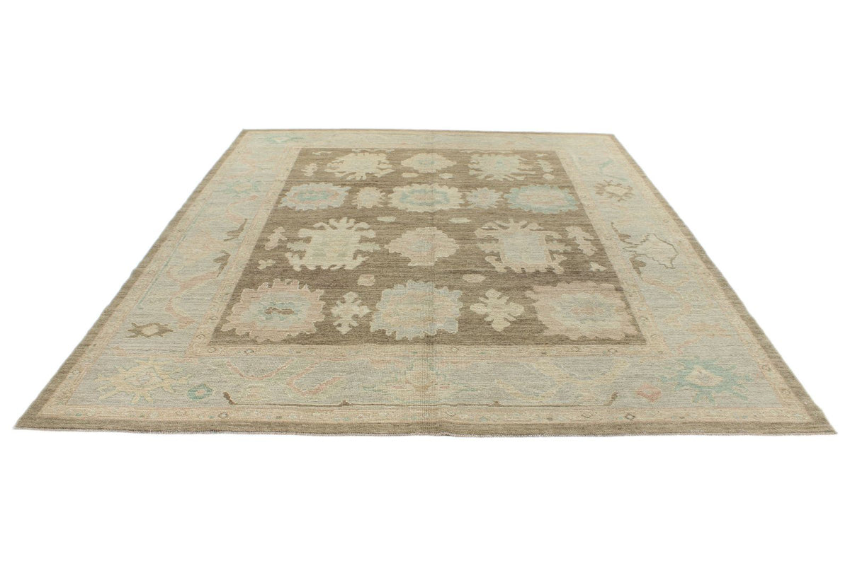 8x10 Brown and Gray Turkish Oushak Rug