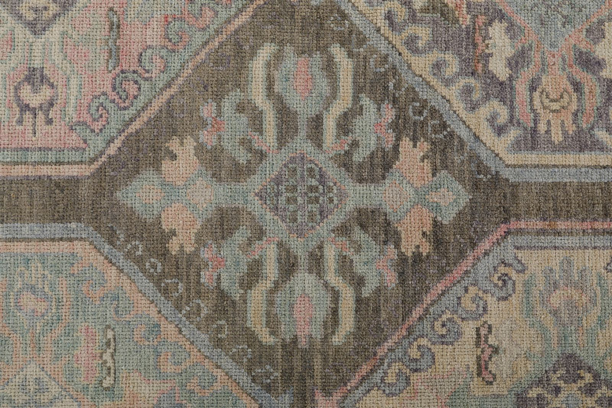 8x10 Brown and Purple Turkish Oushak Rug