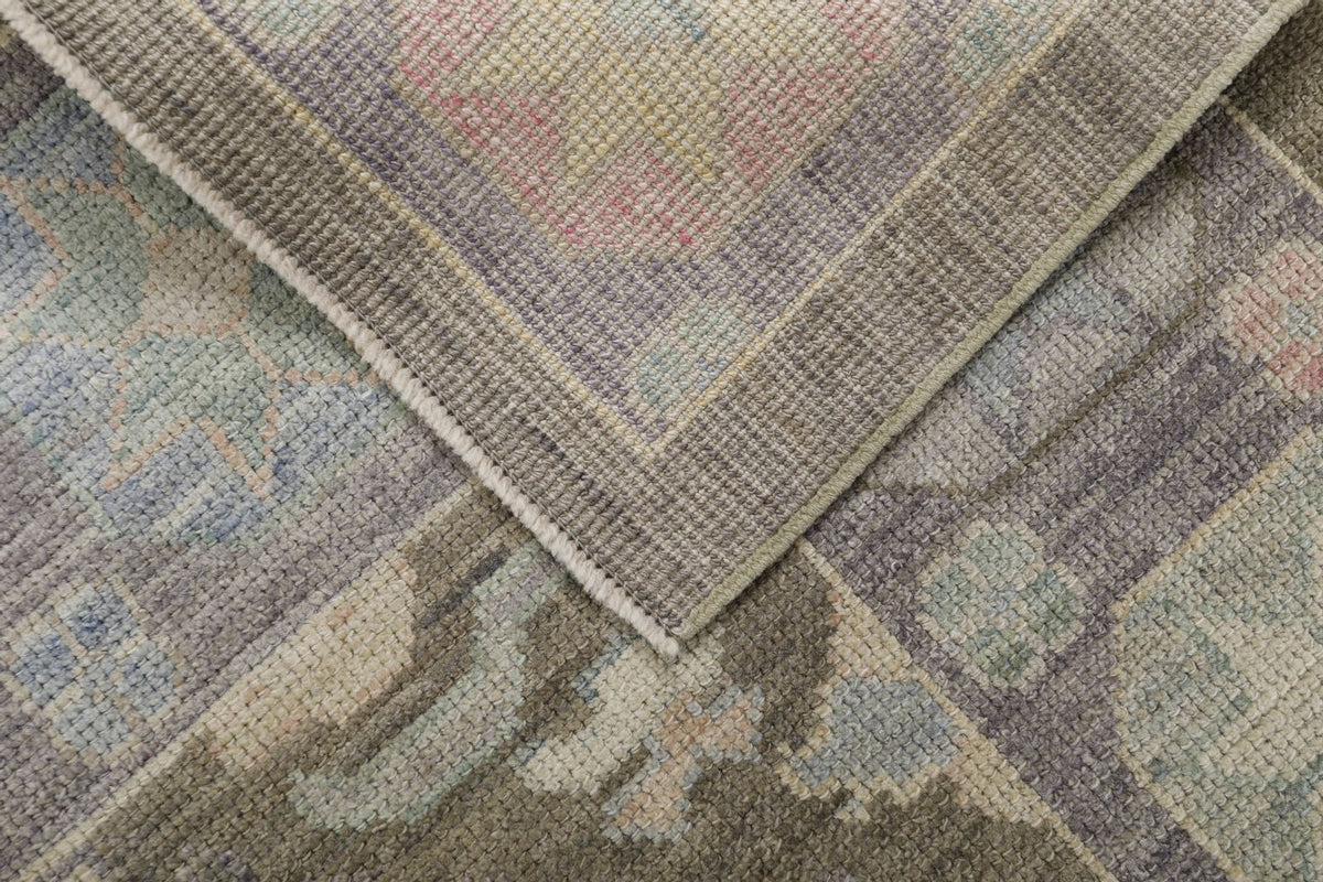 8x10 Brown and Purple Turkish Oushak Rug