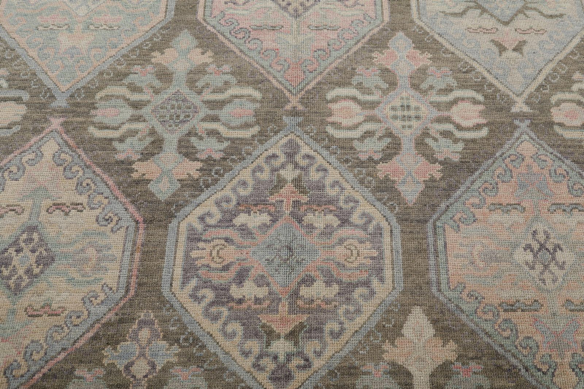 8x10 Brown and Purple Turkish Oushak Rug