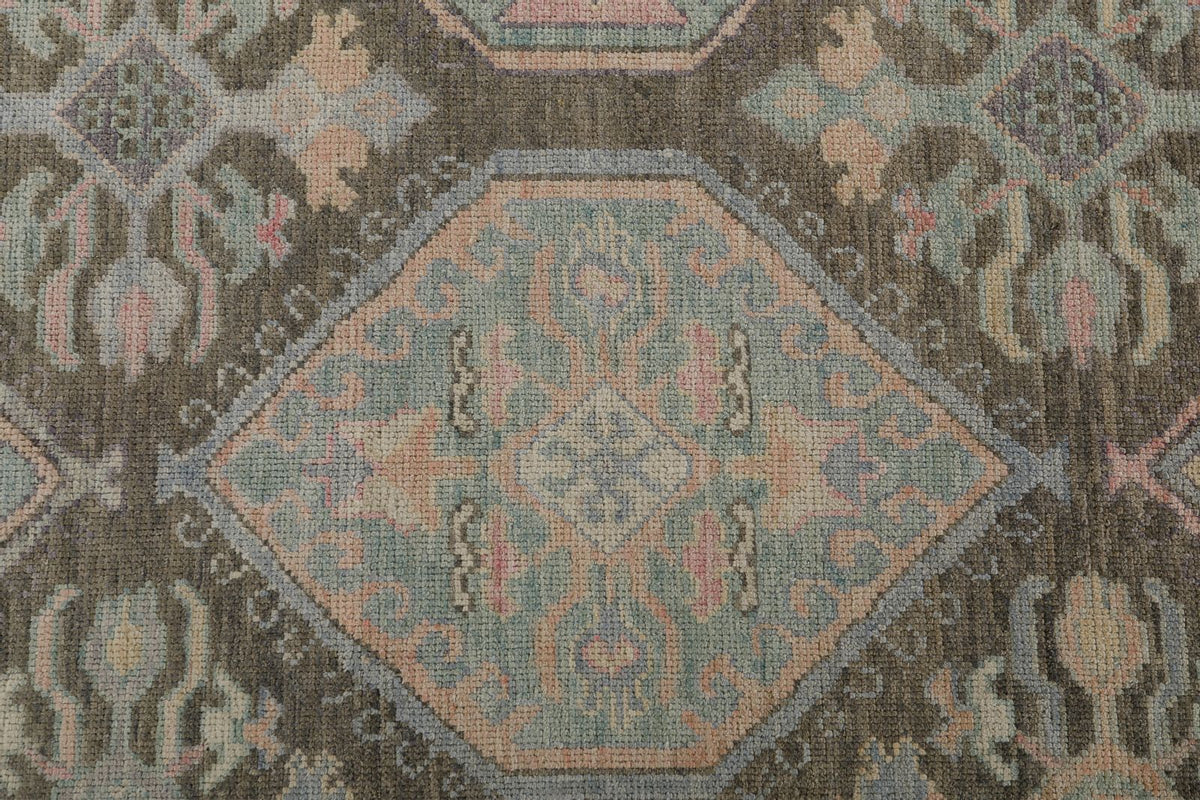 8x10 Brown and Purple Turkish Oushak Rug