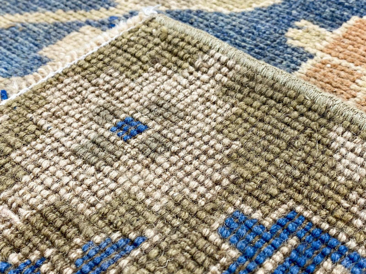 5x10 Navy and Ivory Turkish Tribal Rug