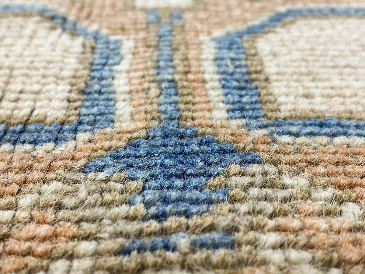 5x10 Navy and Ivory Turkish Tribal Rug