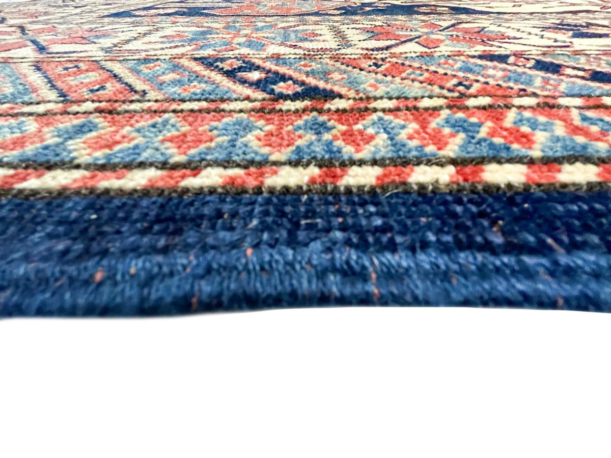 5x9 Navy and Ivory Turkish Tribal Rug