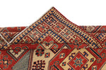 4x6 Red and Ivory Turkish Tribal Rug