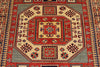 4x6 Red and Ivory Turkish Tribal Rug