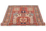 4x6 Red and Ivory Turkish Tribal Rug