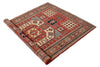 4x6 Red and Ivory Turkish Tribal Rug