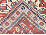 4x6 Red and Ivory Turkish Tribal Rug