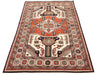 6x8 Red and Ivory Turkish Tribal Rug