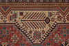 7x11 Ivory and Red Turkish Tribal Rug