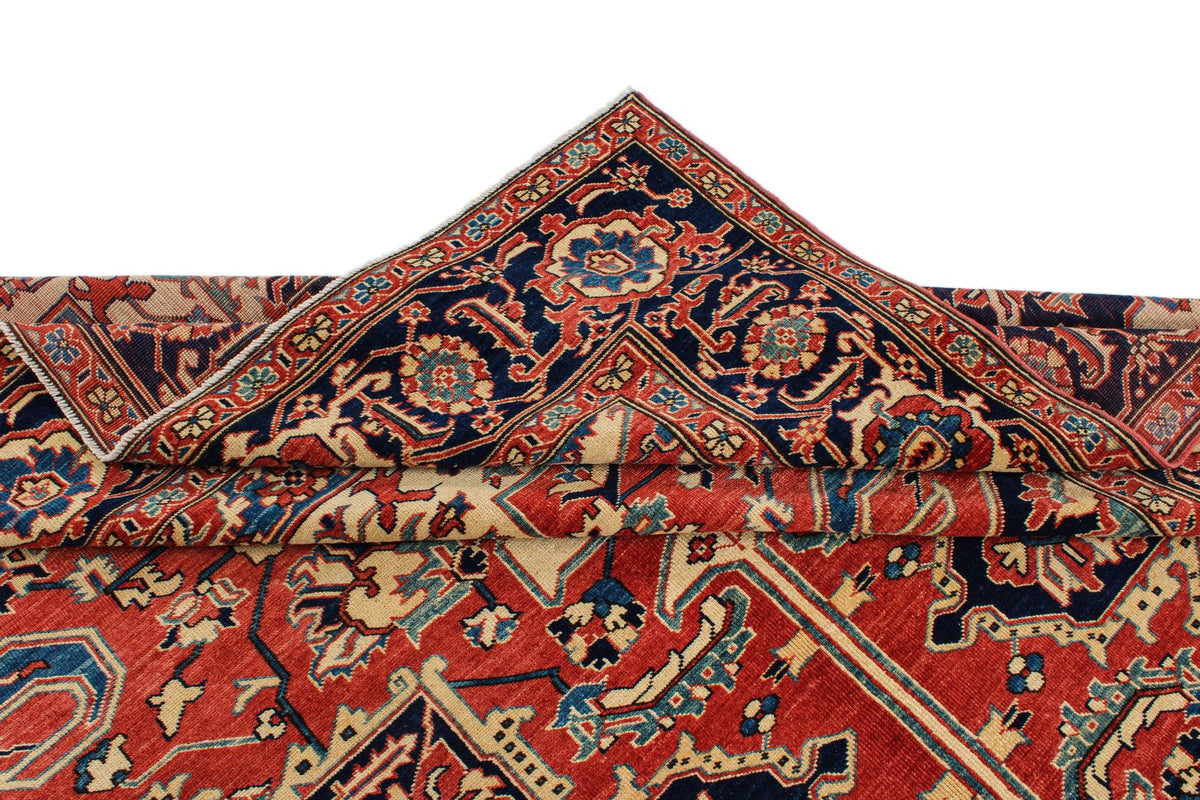 8x10 Red and Navy Turkish Tribal Rug