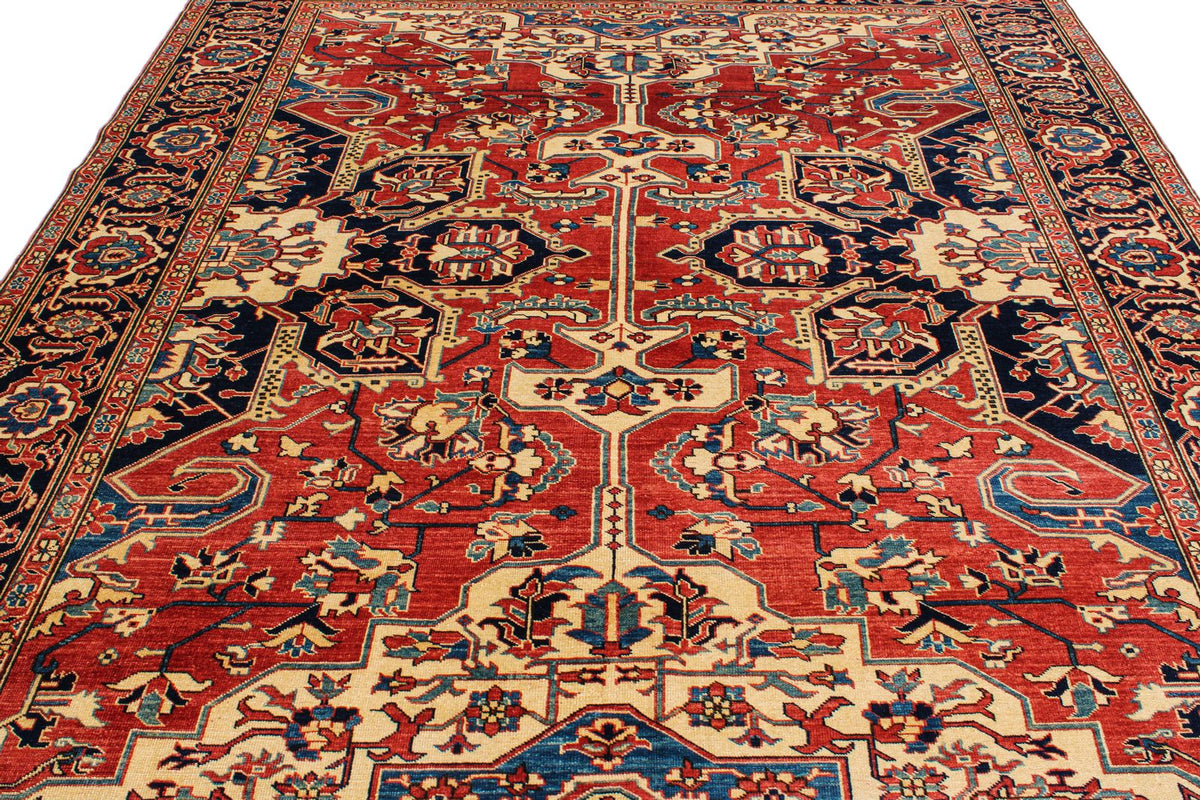 8x10 Red and Navy Turkish Tribal Rug