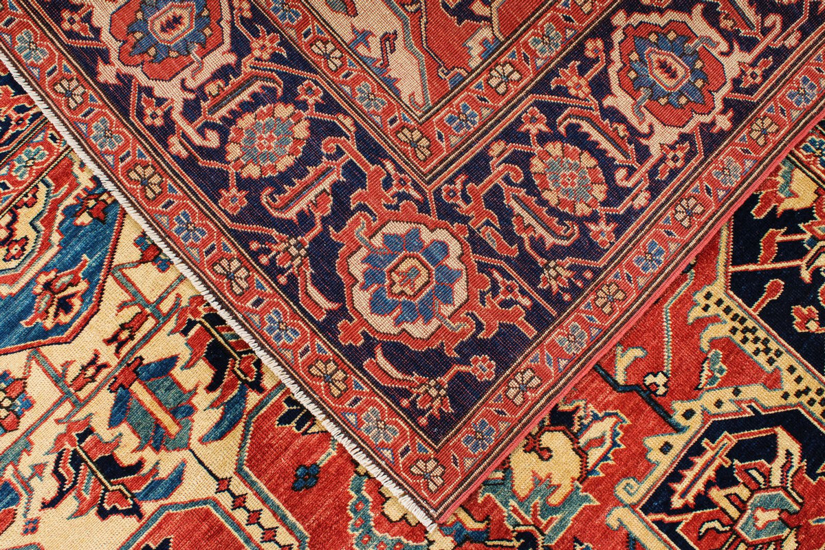 8x10 Red and Navy Turkish Tribal Rug