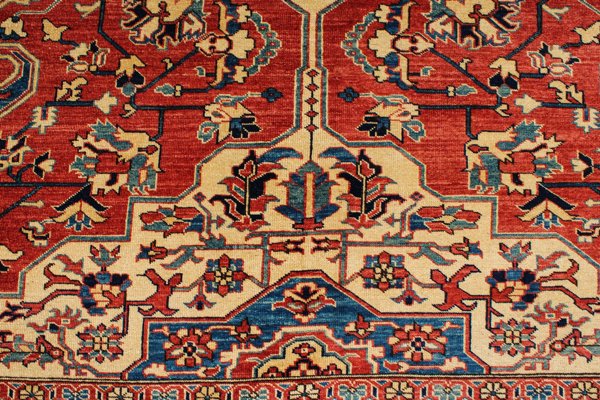 8x10 Red and Navy Turkish Tribal Rug
