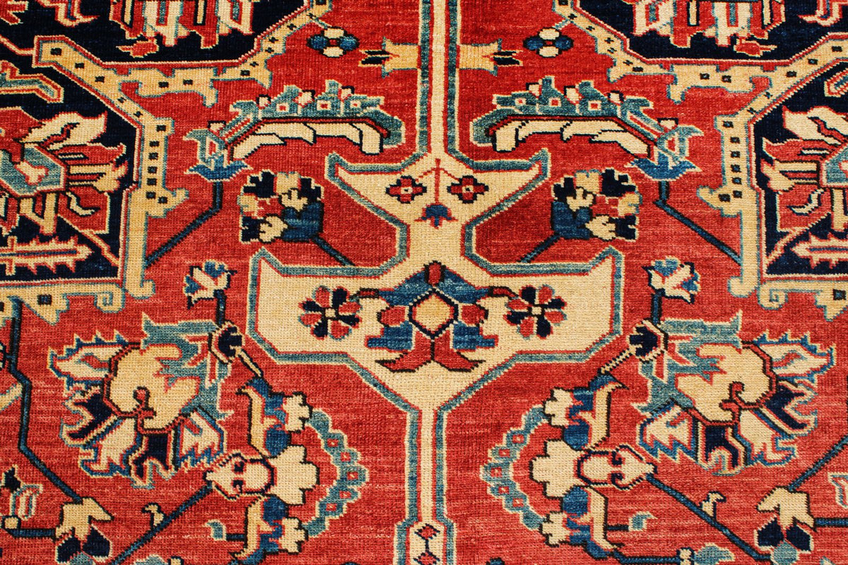 8x10 Red and Navy Turkish Tribal Rug