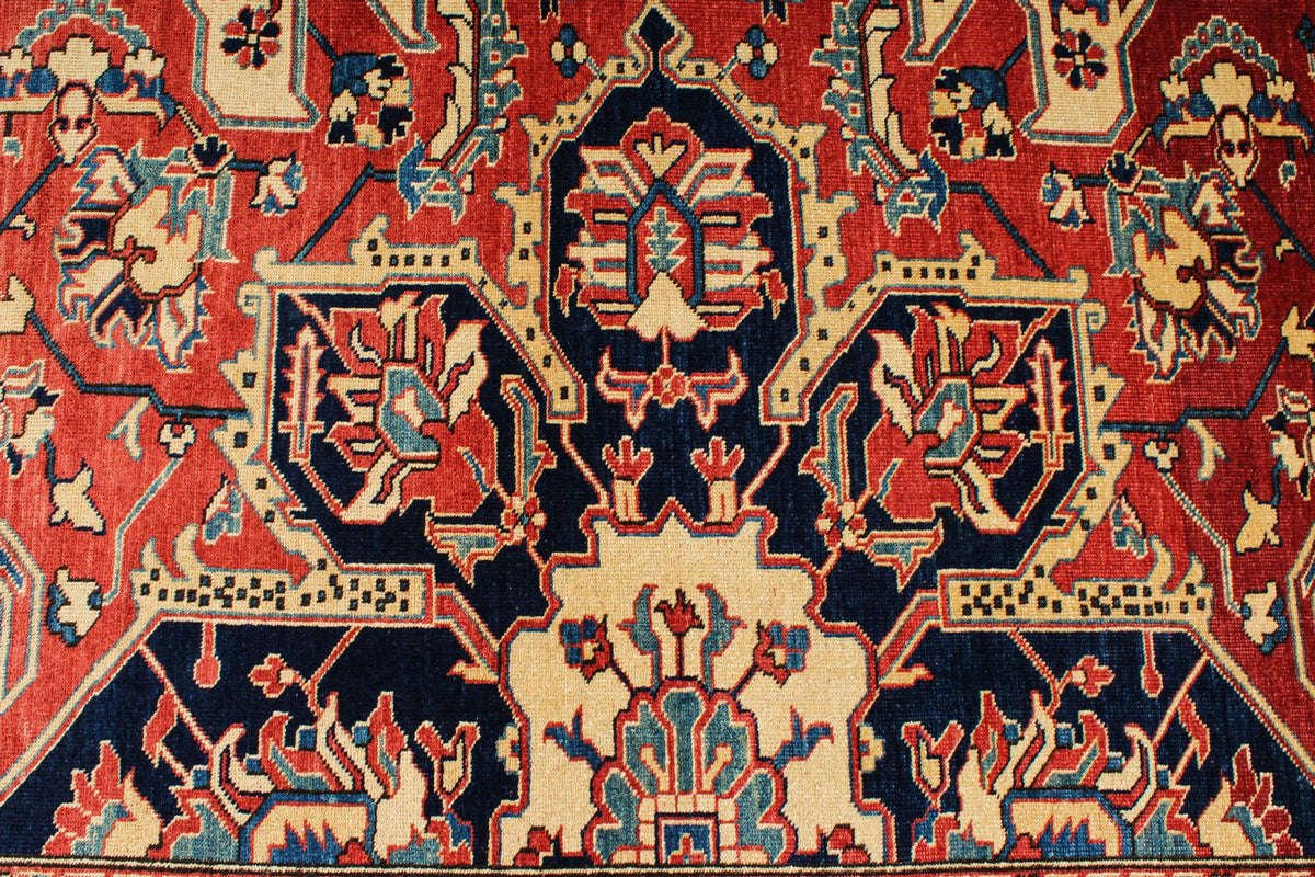 8x10 Red and Navy Turkish Tribal Rug