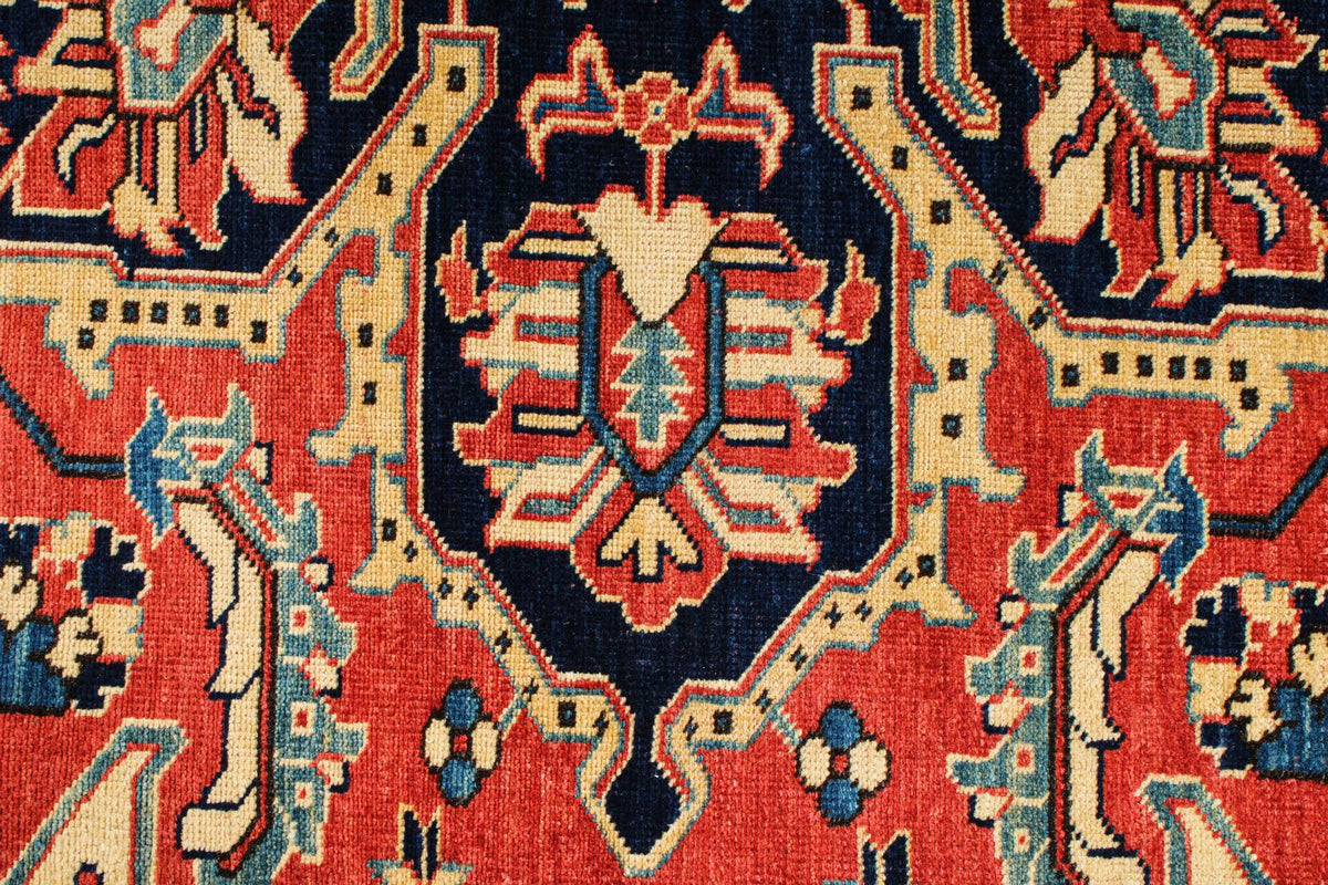 8x10 Red and Navy Turkish Tribal Rug