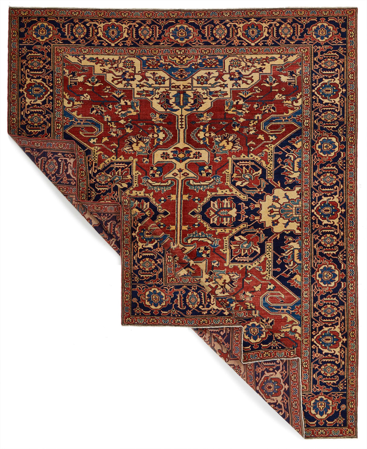 8x10 Red and Navy Turkish Tribal Rug