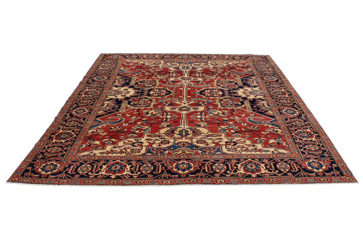 8x10 Red and Navy Turkish Tribal Rug