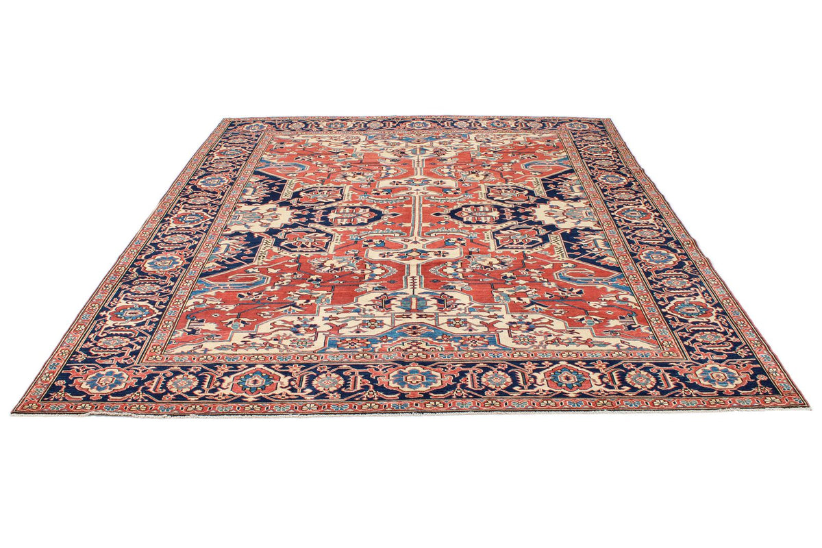 8x10 Red and Navy Turkish Tribal Rug